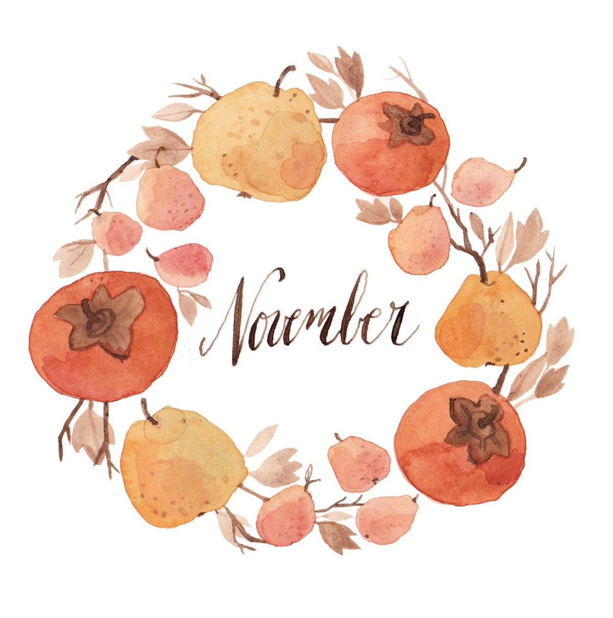 Акварельные осенние Стикеры