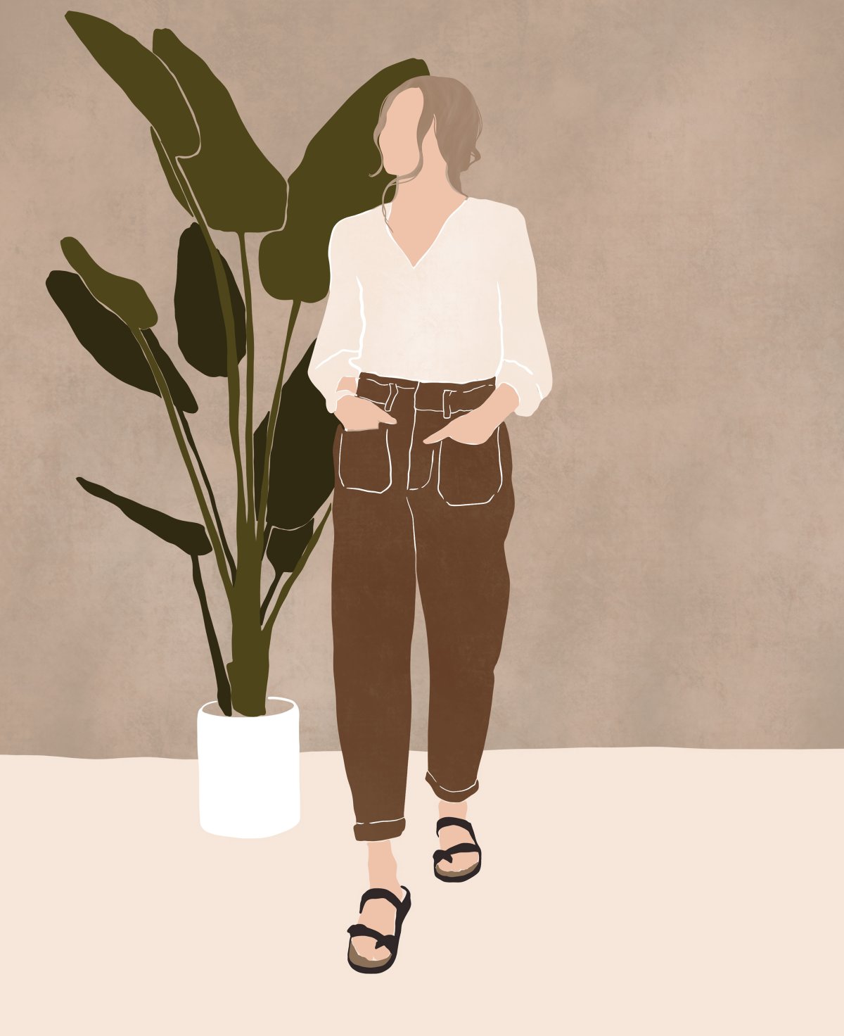 Иллюстрация девушка Минимализм