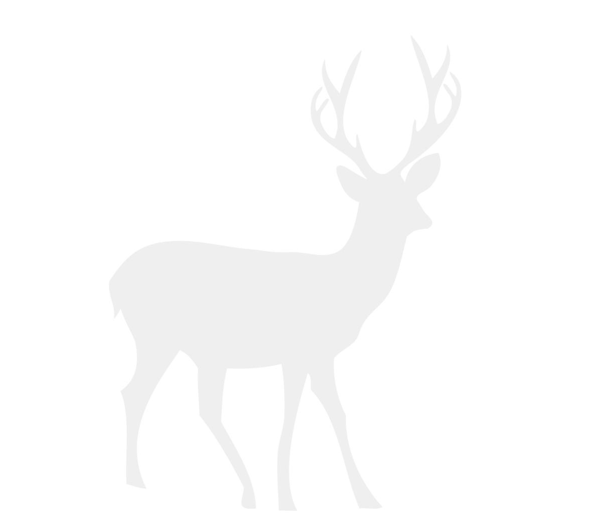 Контур оленя на белом фоне