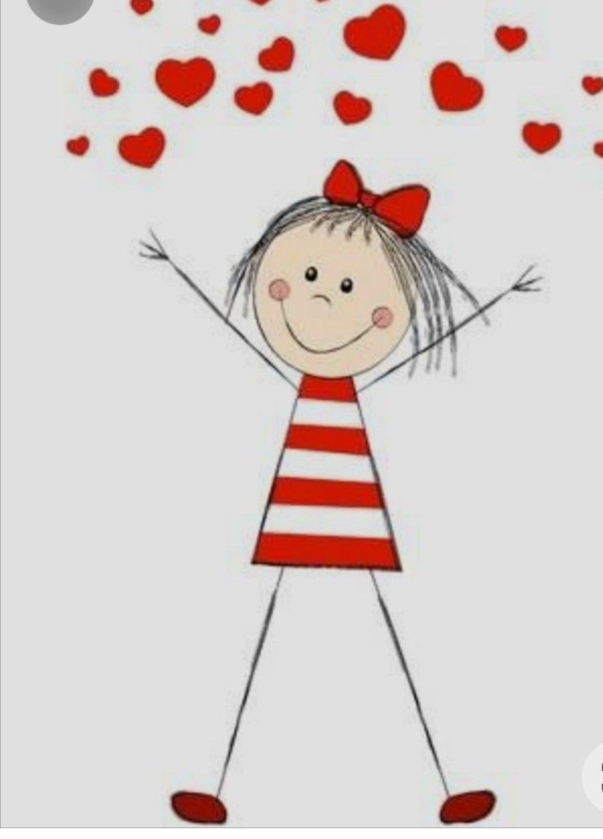 Девочка с сердечком рисунок