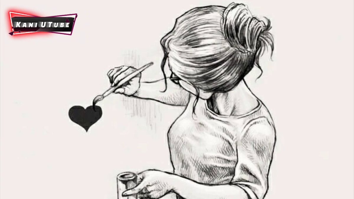 Девушка с цветами мультяшная