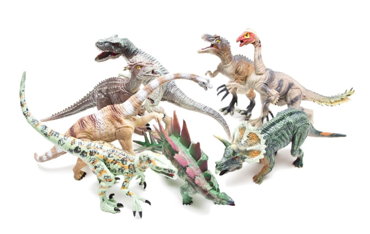 Фигурки phantomkids Cretaceous Велоцирапторы, Мегалозавр, Стегозавр, Бронтозавр, Тираннозавр, Трицератопс, Пахицефалозавр 4403-8