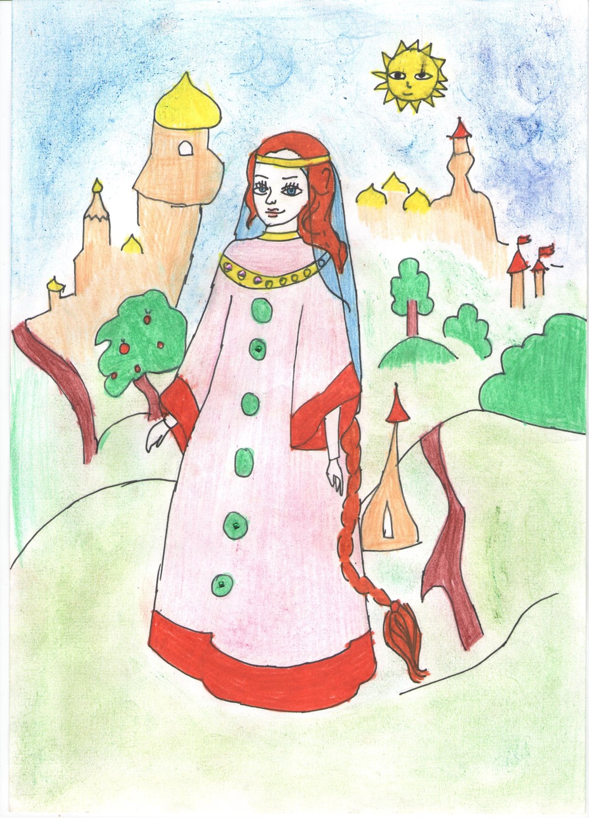 Баба Яга детский рисунок