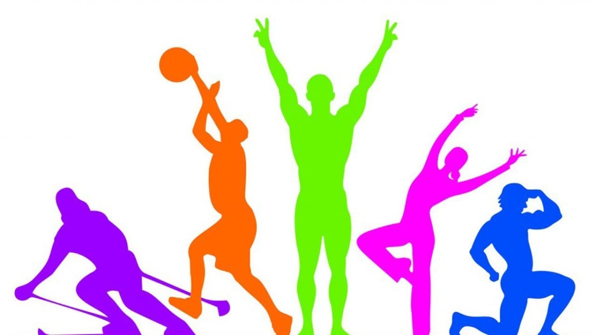 Спортивные соревнования на белом фоне