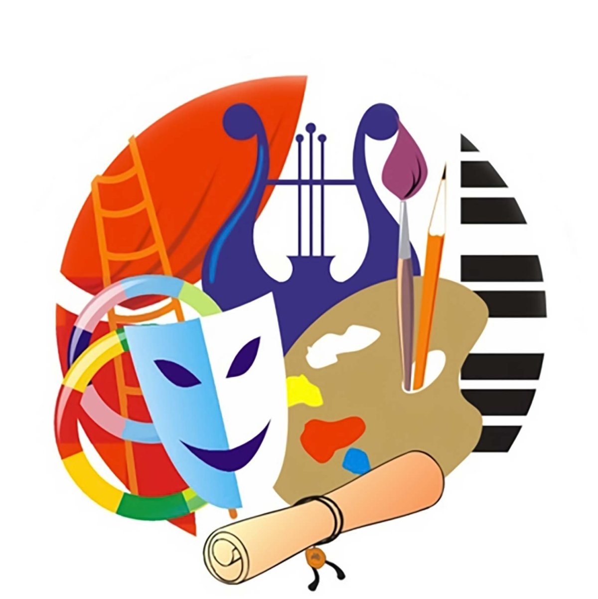 Театральные маски на прозрачном фоне