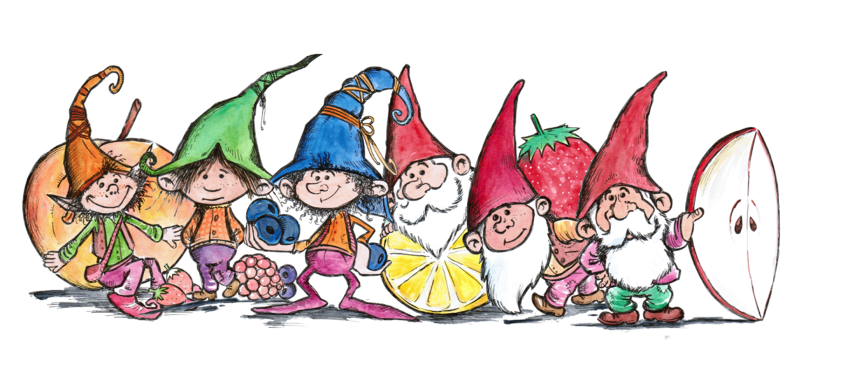 Новогодний Гном на белом фоне