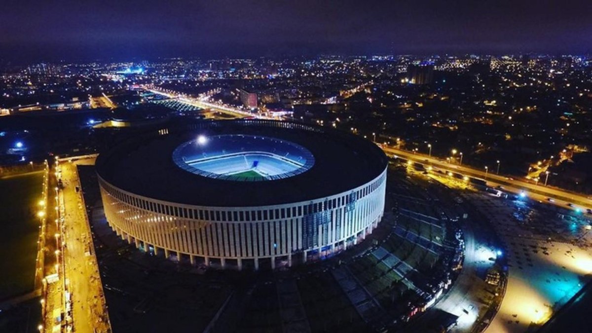 Ночной стадион Краснодар