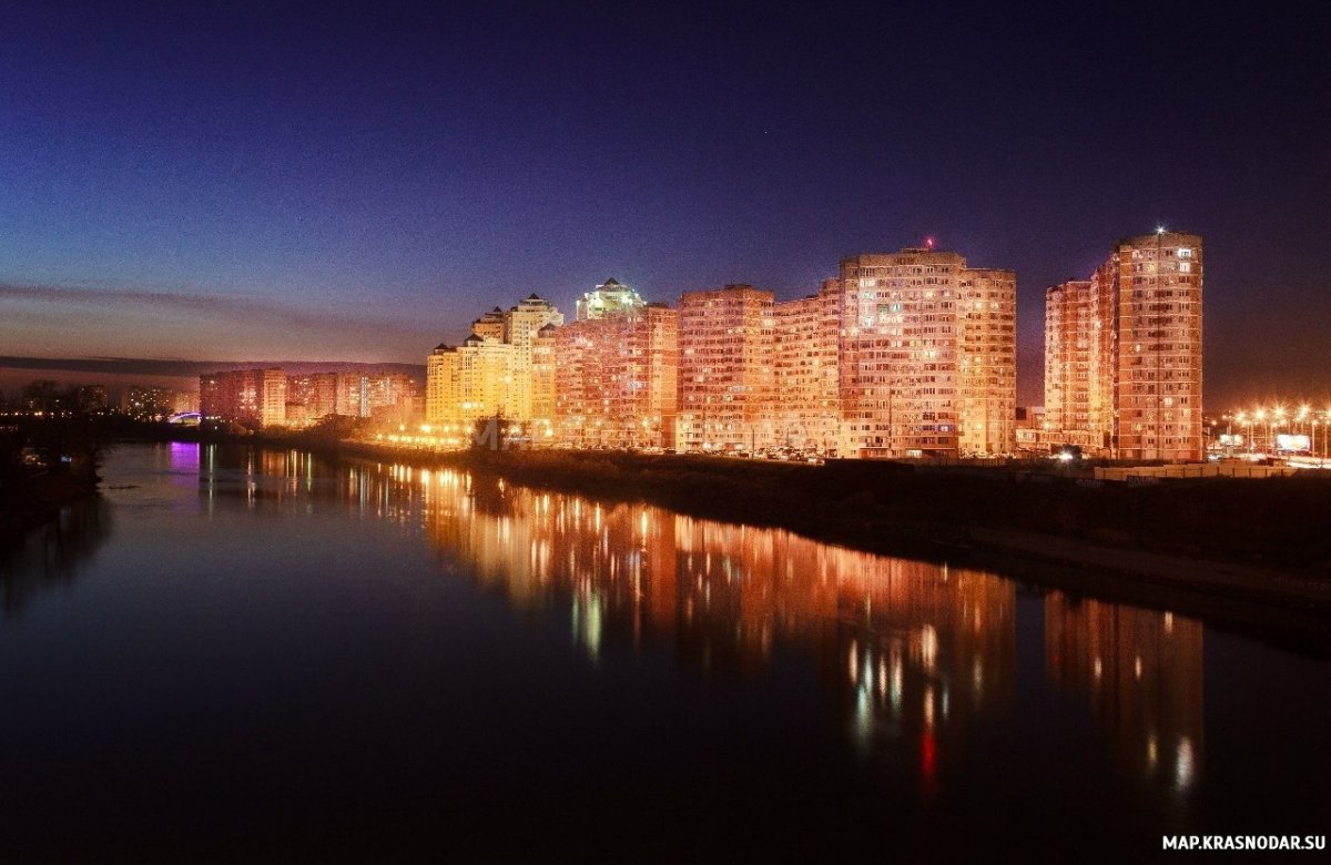 Город Краснодар ночью