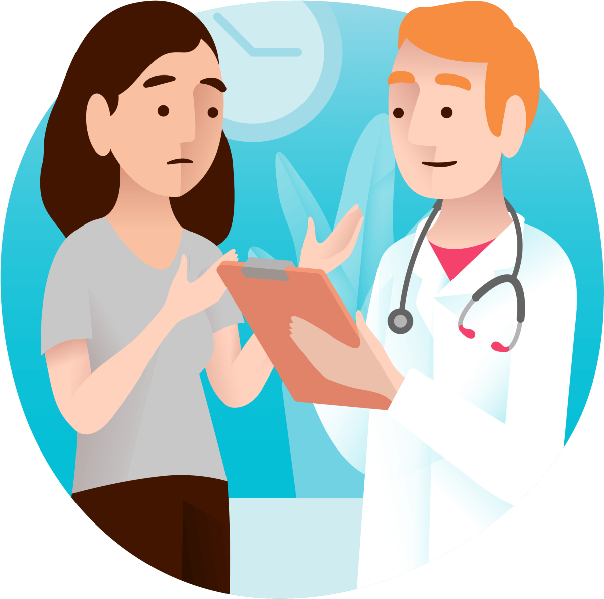 Врач и пациент иконка