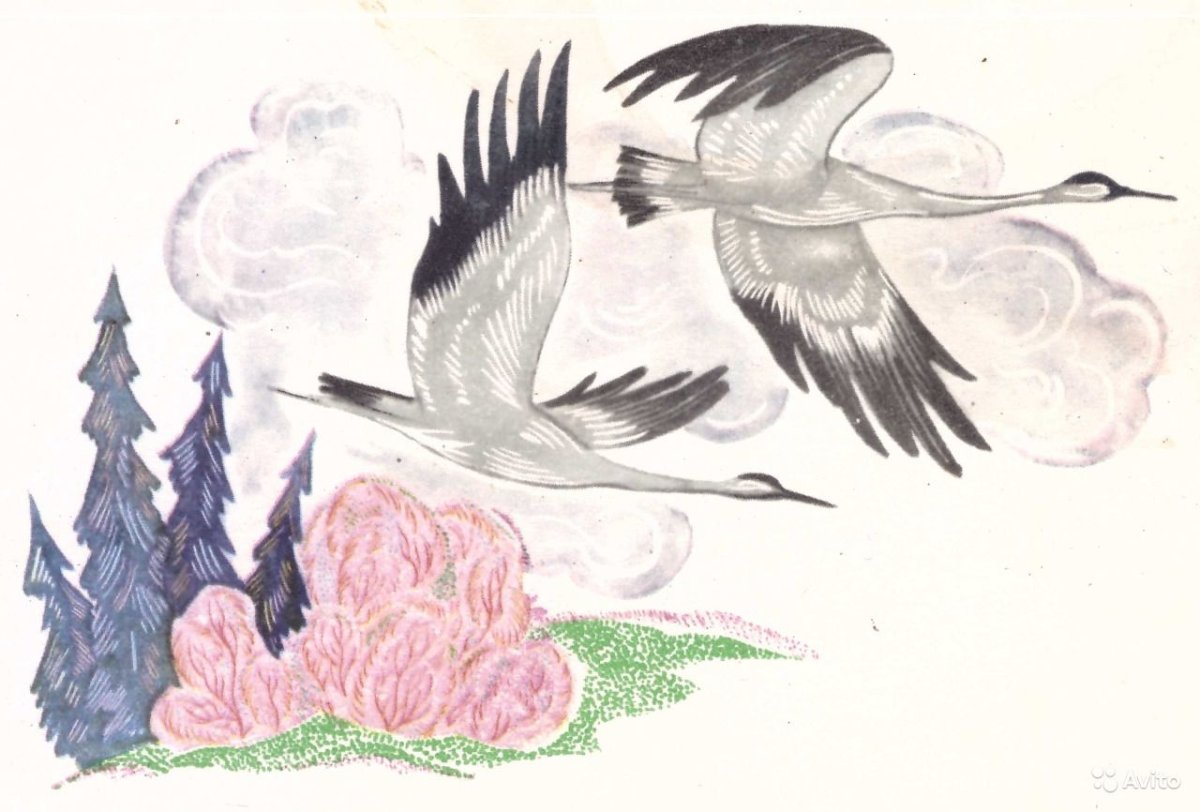 Иллюстрация к стихотворению Журавли