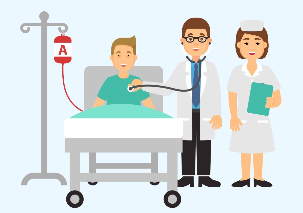 Врач и пациент вектор