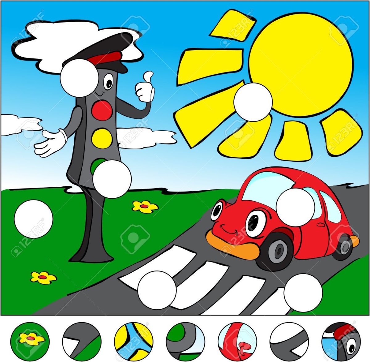 Пазлы светофор для детей