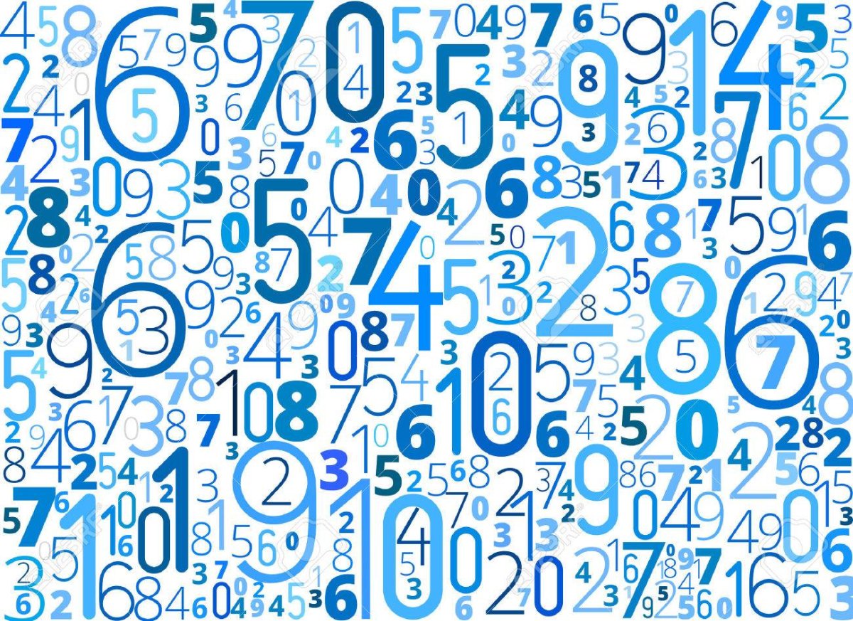 Числа на голубом фоне