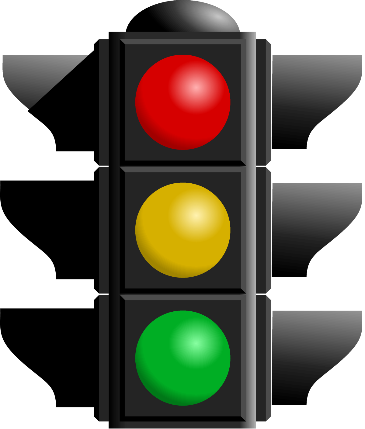 Светофор на черном фоне