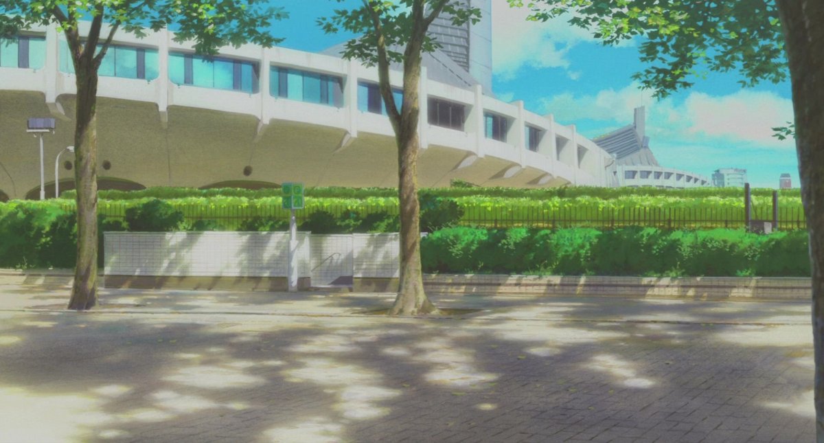 Школьный двор аниме