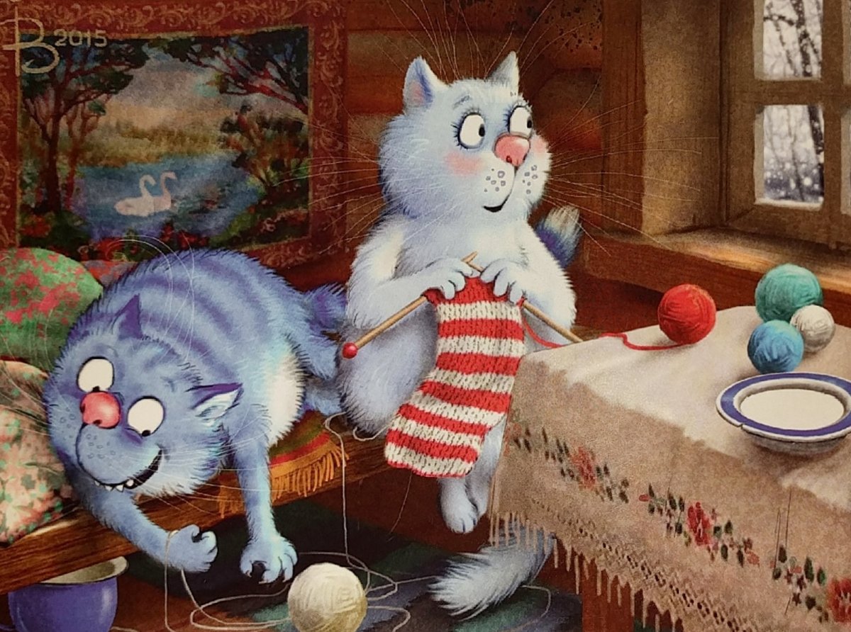 Уютный вечер с кошкой