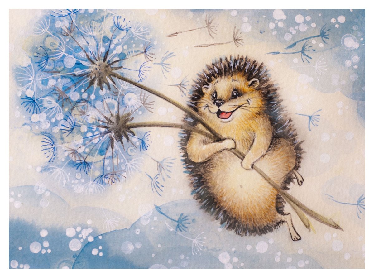 Ушастый ёж в норе