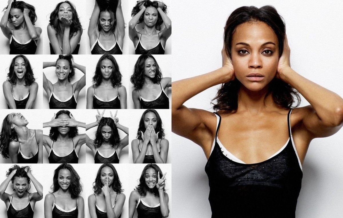 Зои Салдана мимика