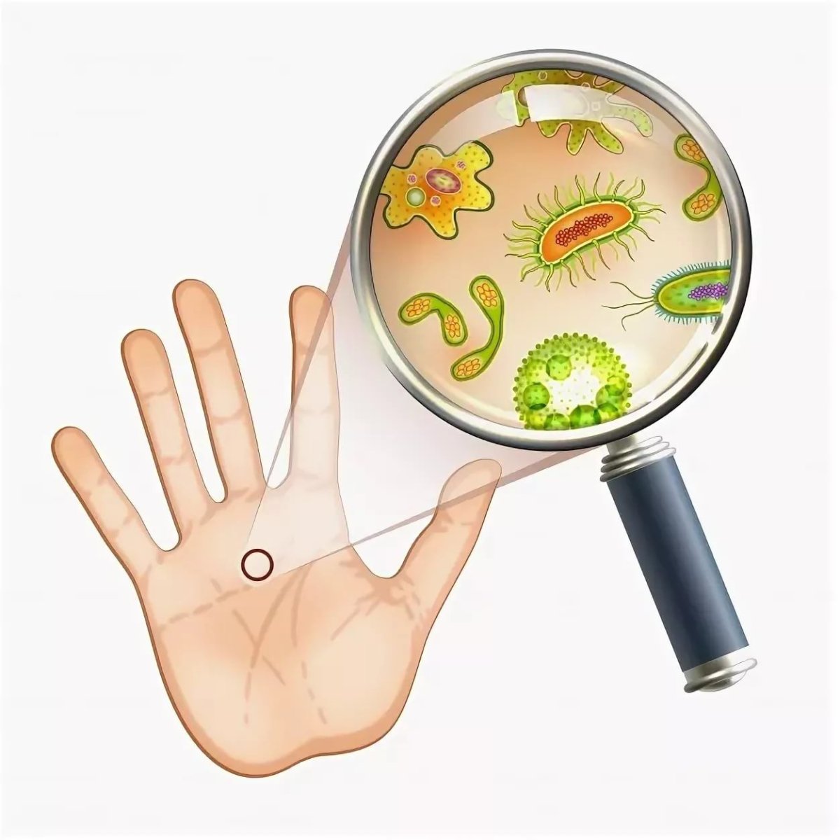 Рисование чистые руки и микробы для детей