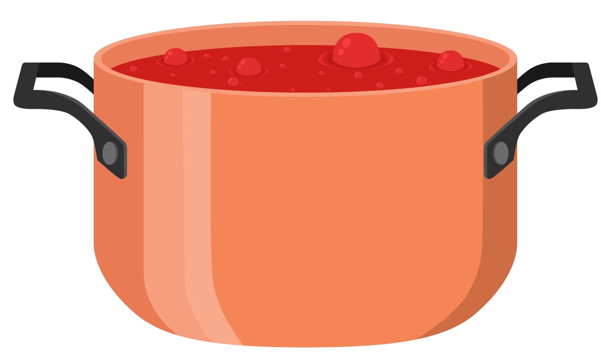 Рисование кастрюля с борщом