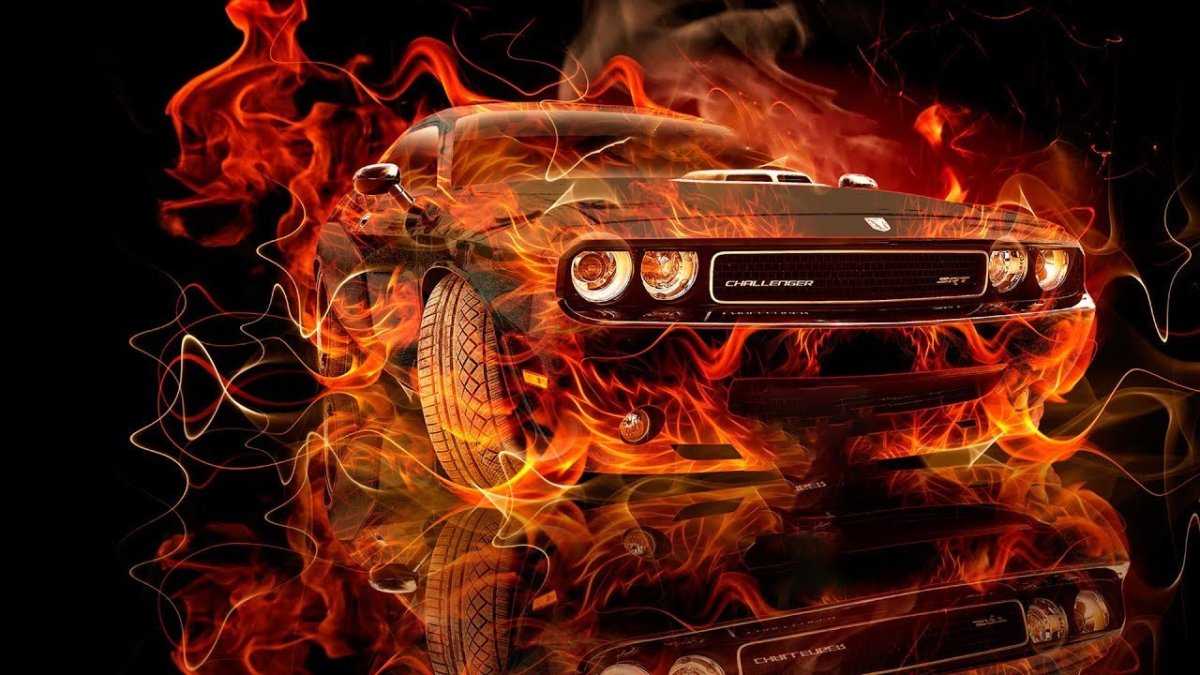 Огненная машина Додж Челленджер