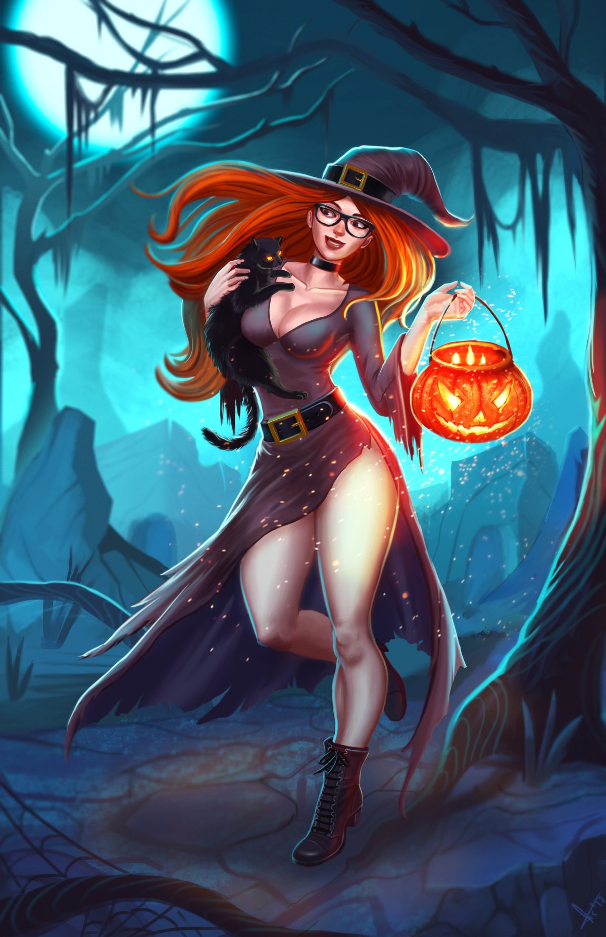 Рыжая ведьмочка арт