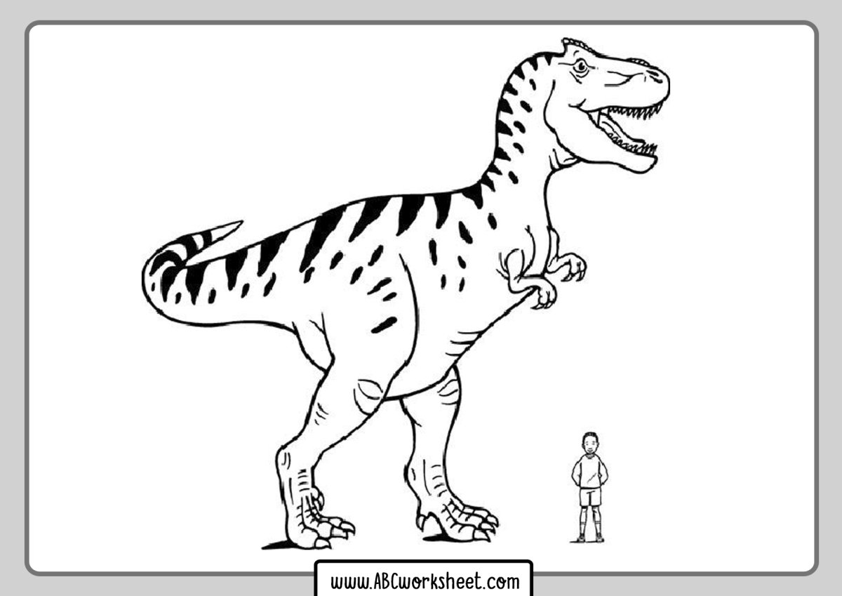 Динозавр контурный рисунок