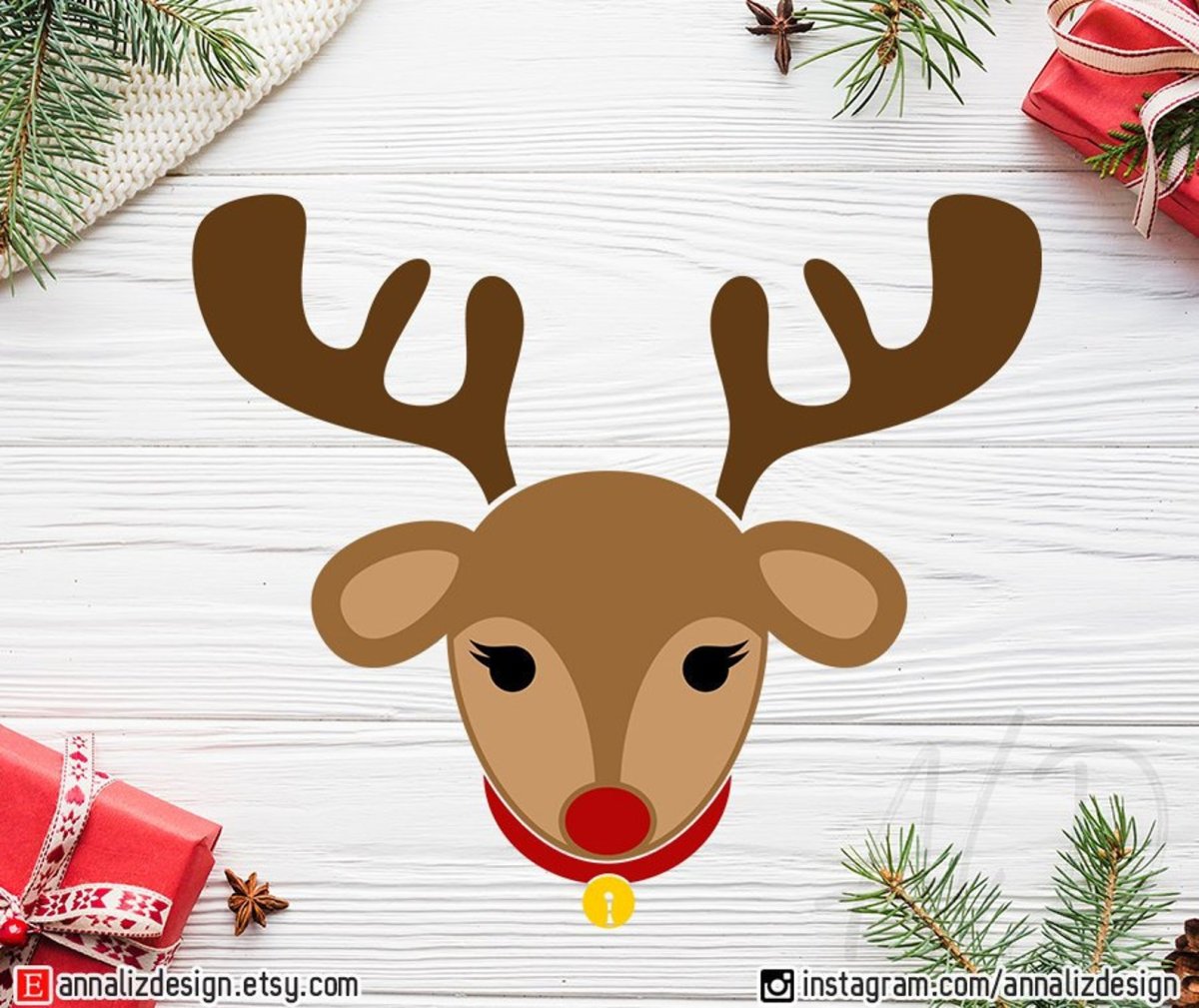 Новогодний олень svg