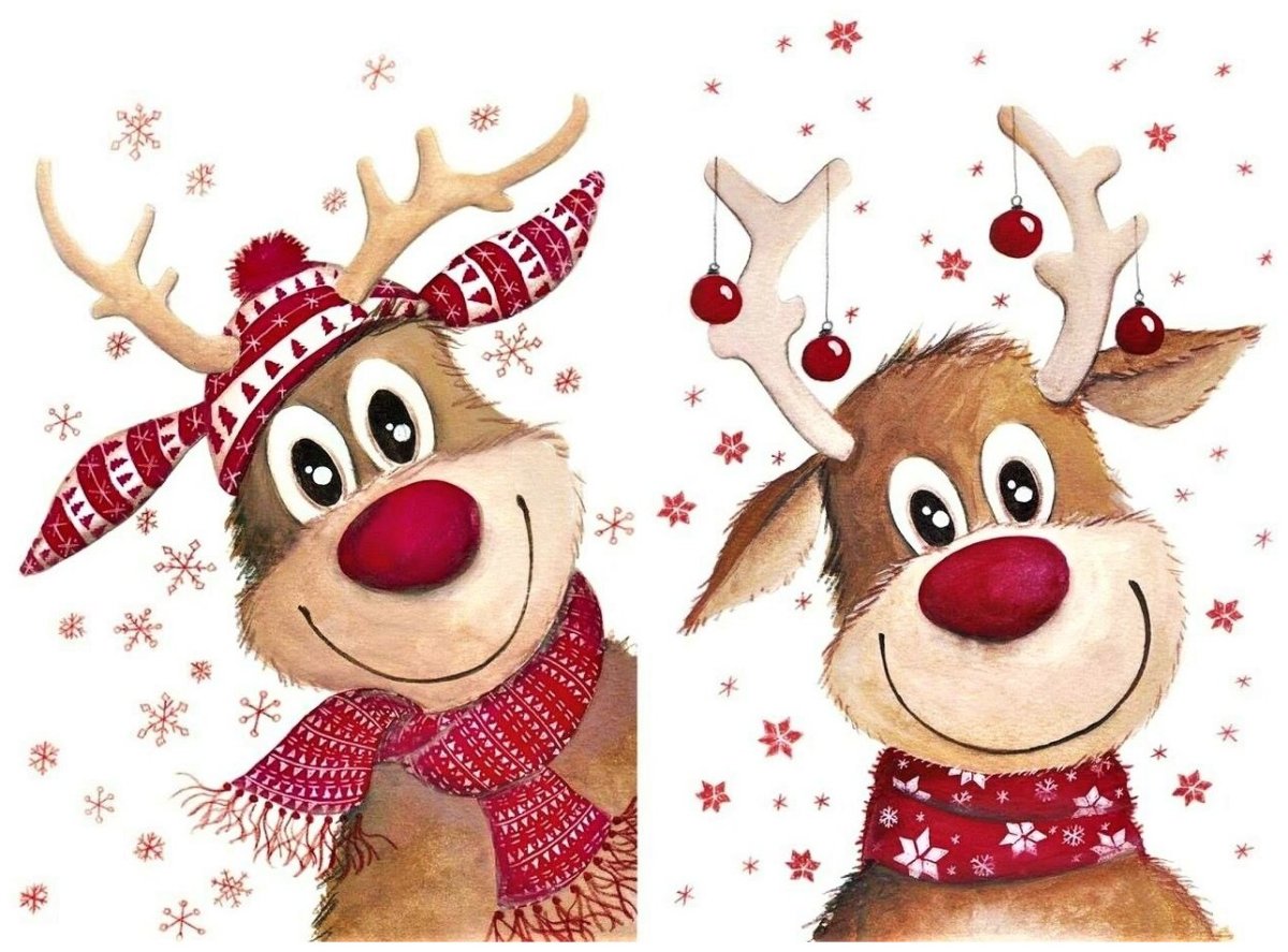 Рождественский олень термонаклейки