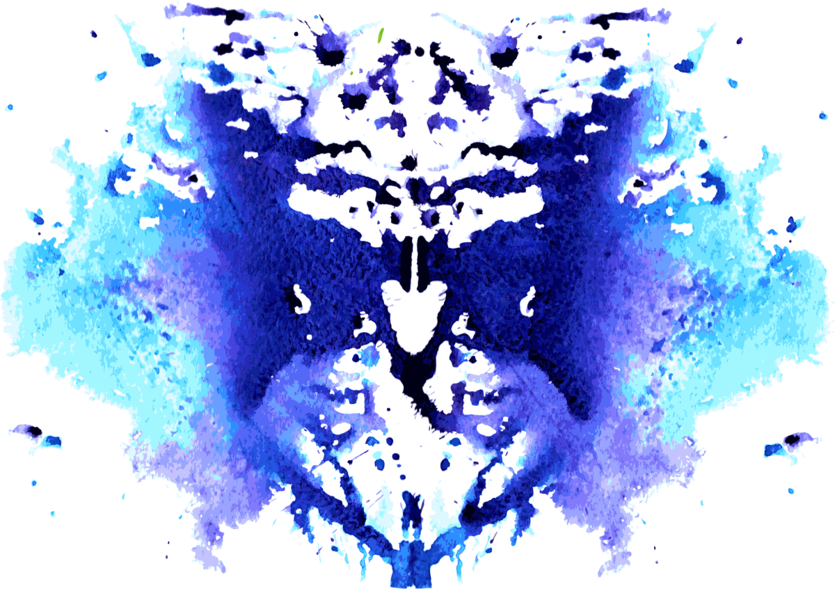 Пятна Роршаха на белом фоне