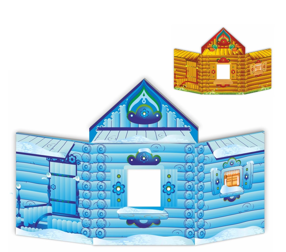 Заснеженный мультяшный домик