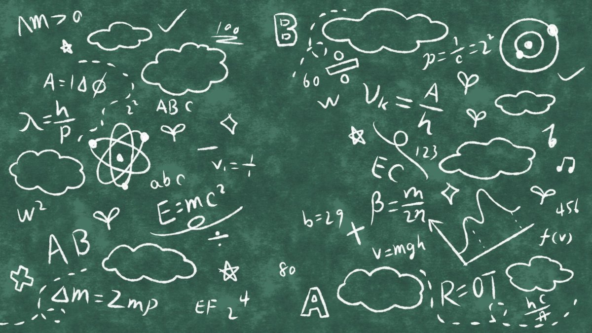 Рисунки на школьной доске мелом