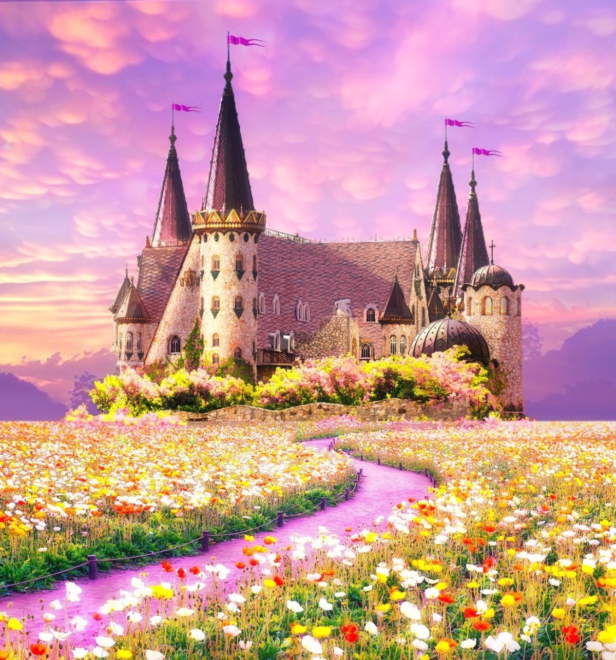 Замок принцессы рисунок для детей