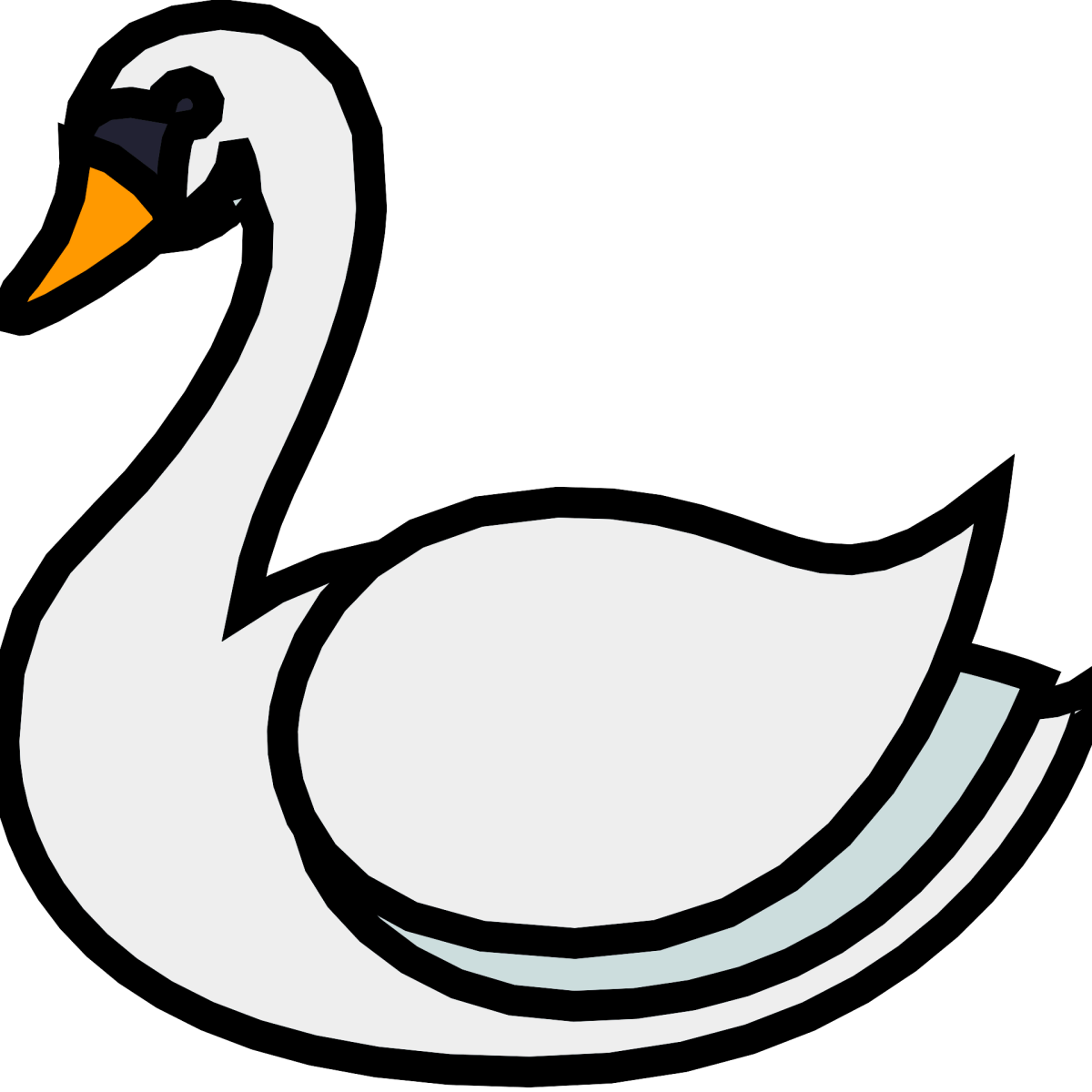 Лебедь контур вектор