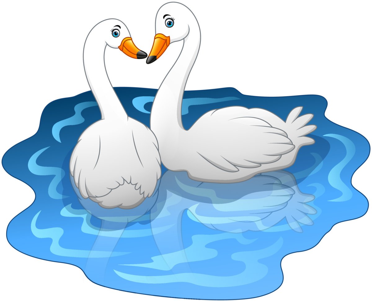 Лебедь картинки мультяшные