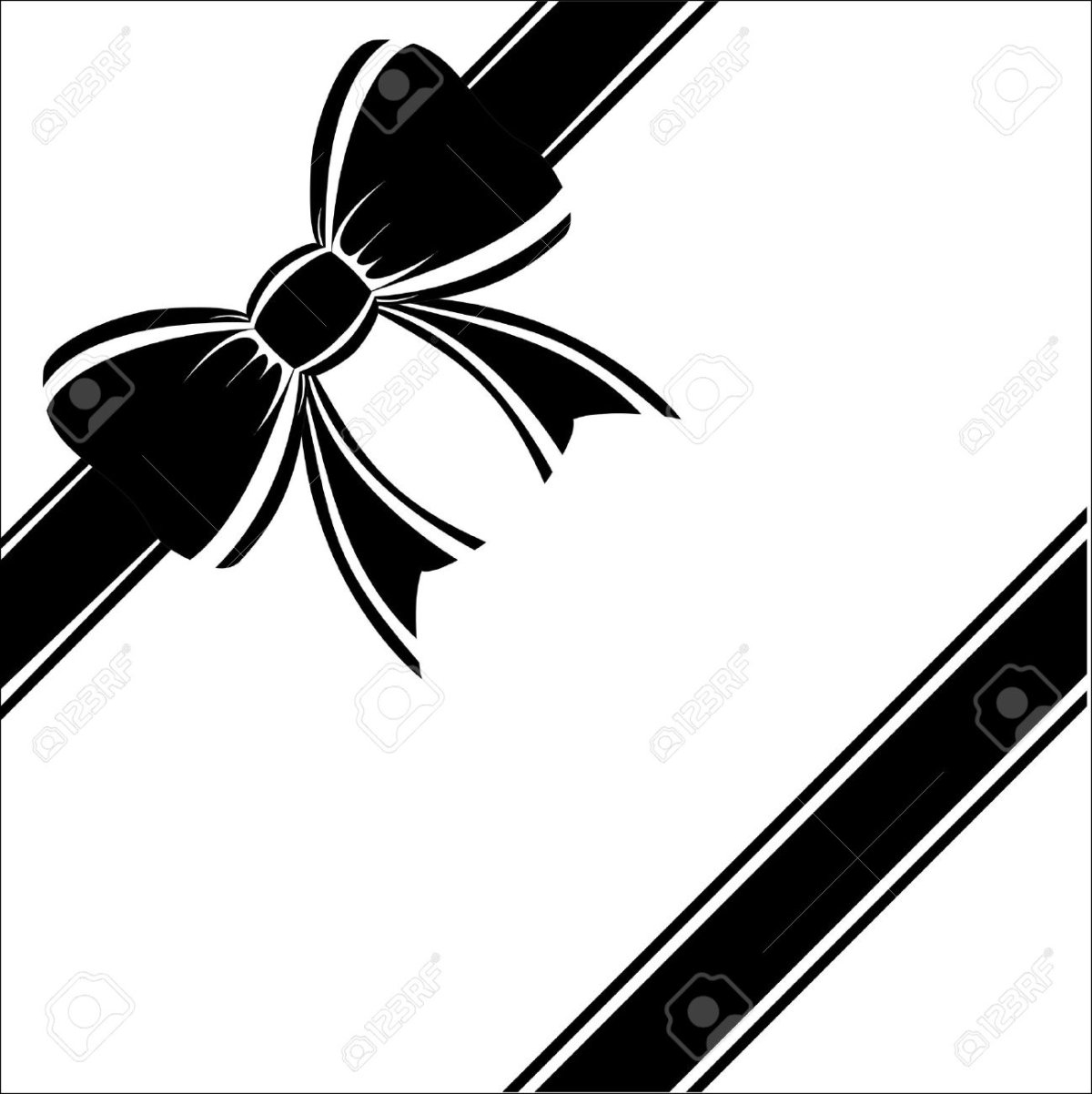 Трафарет ленточка с бантиком