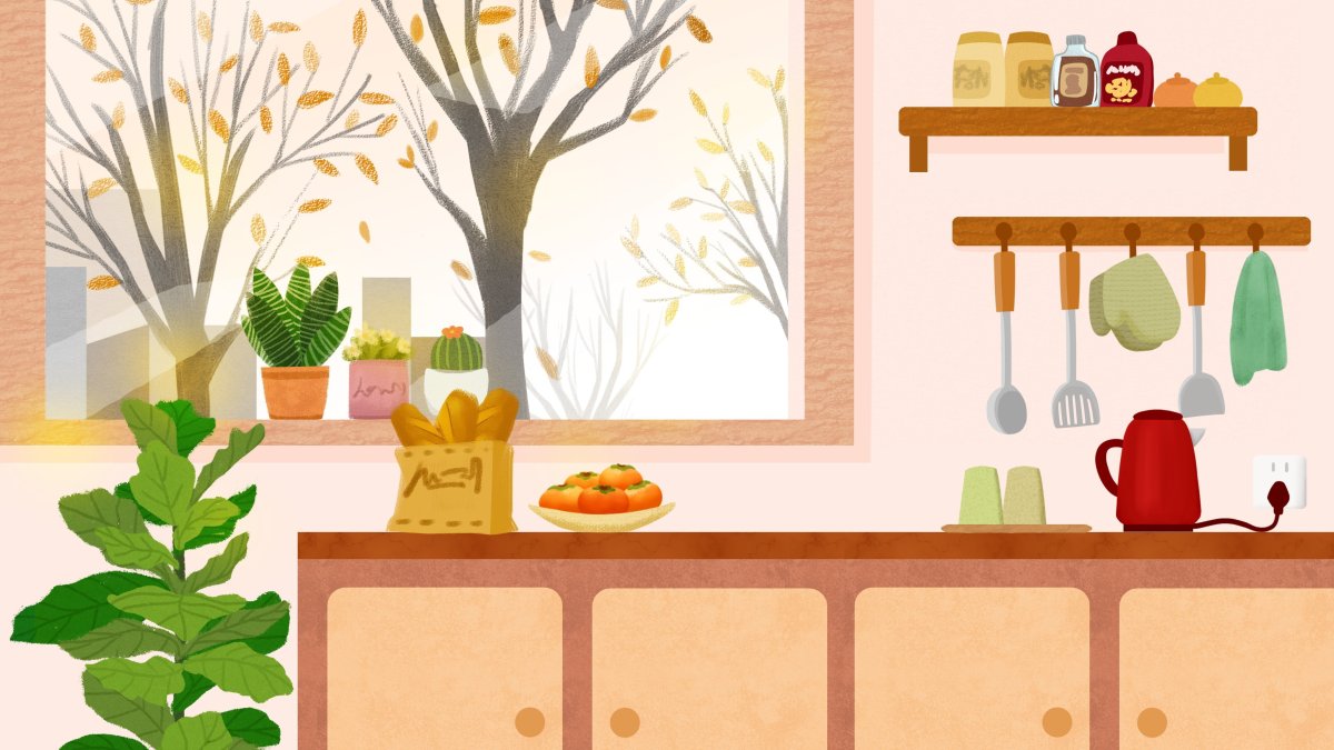 Мультяшная кухня фон