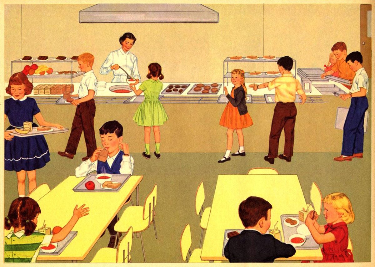 Рисунок школьной столовой