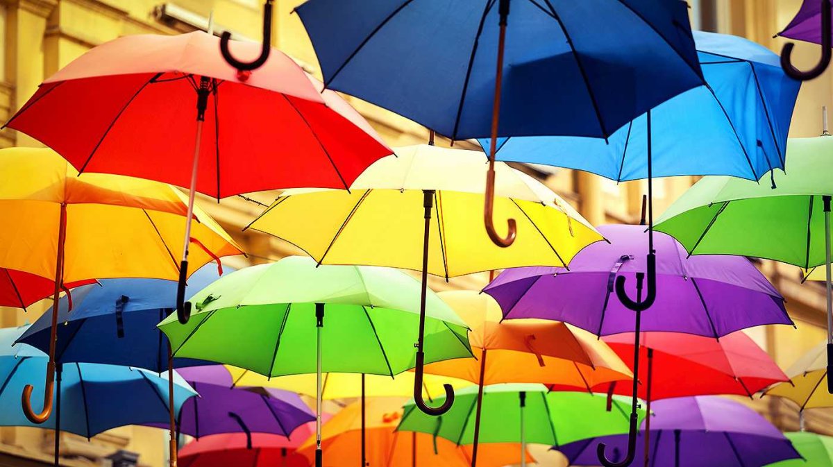 Яркий зонт