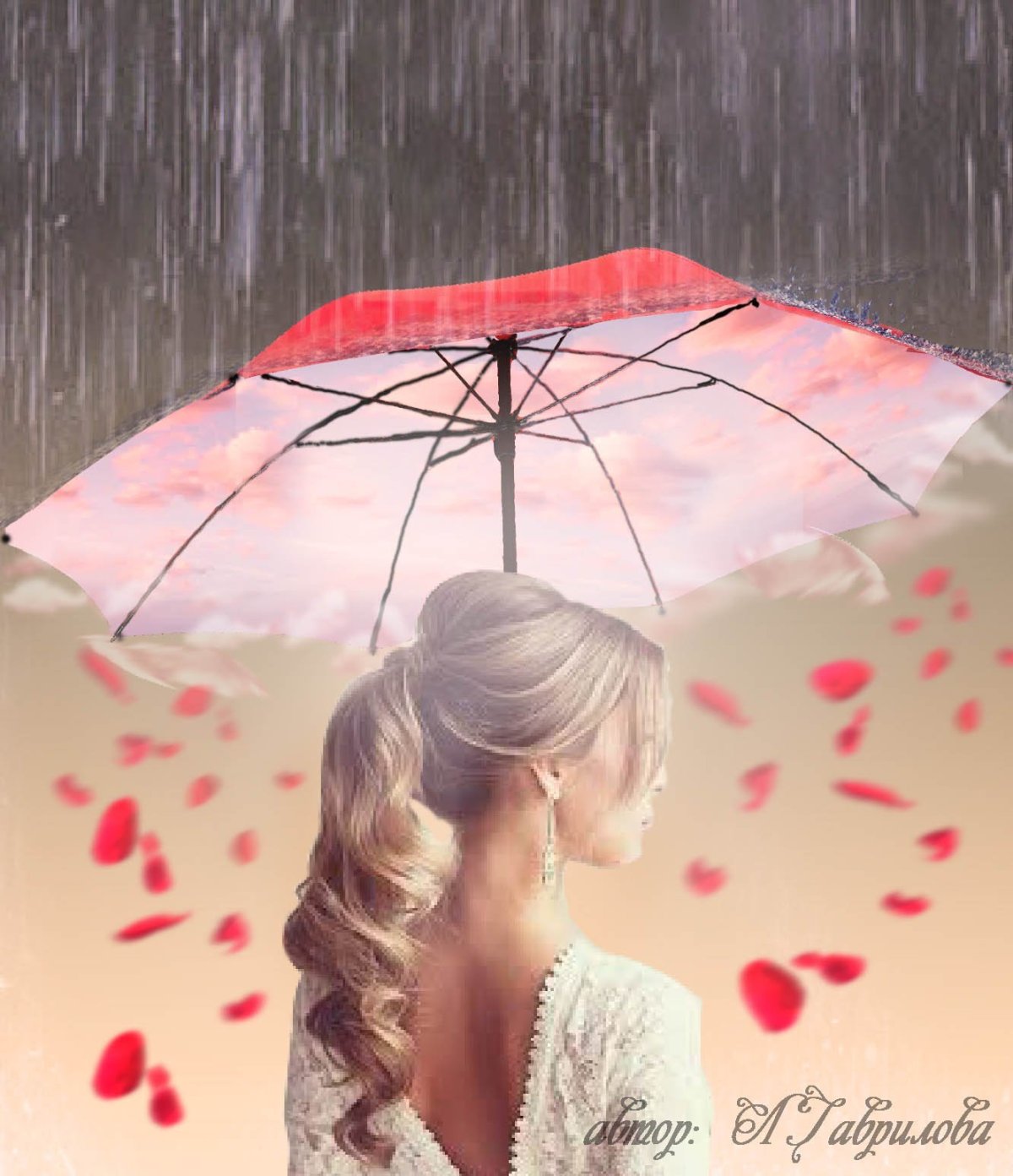 Блондинка под зонтом