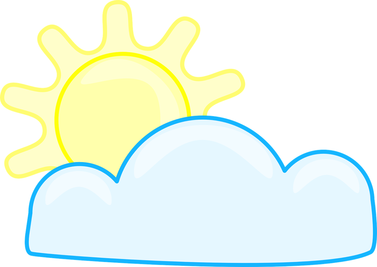 Рисунок солнце и облако без фона