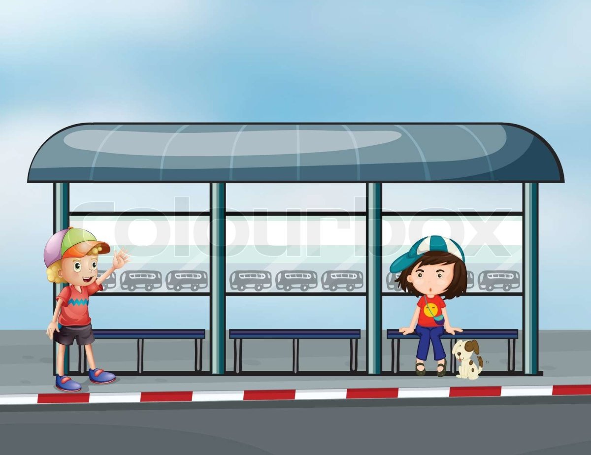 Дети на остановке