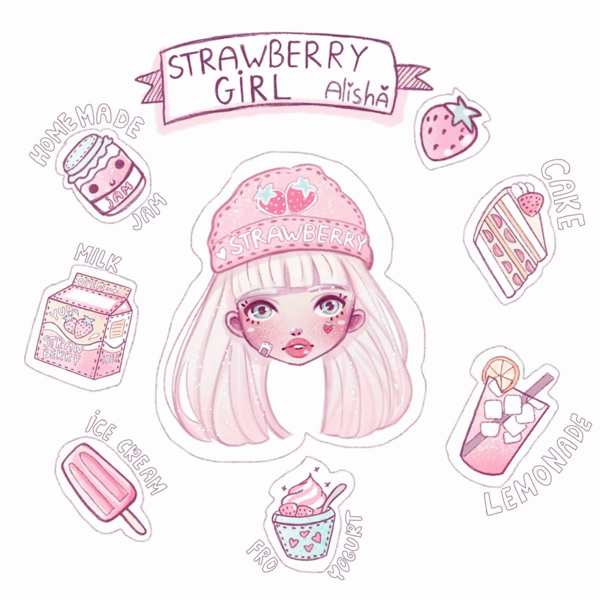 Наклейки для распечатки для девочек