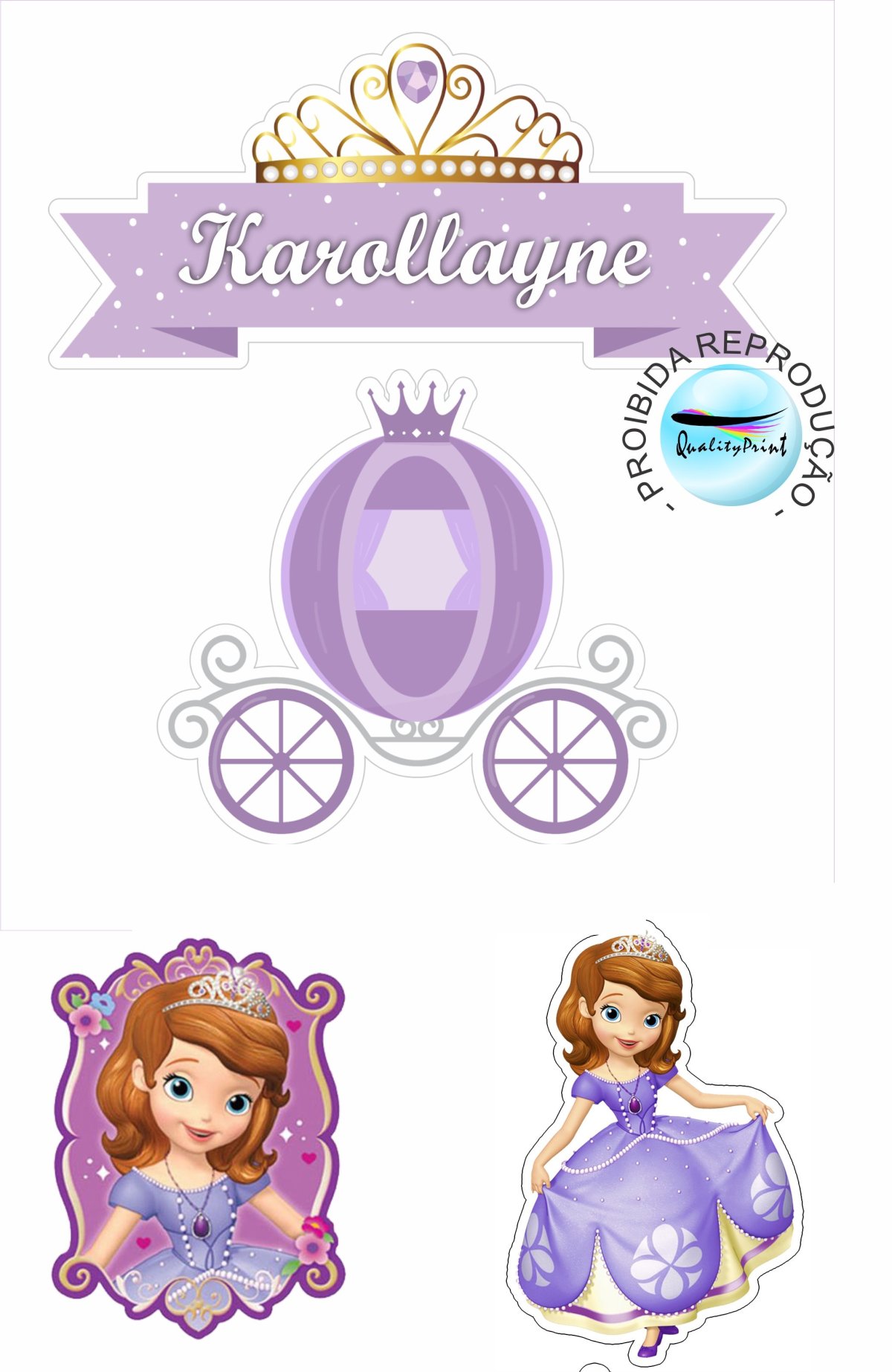 Наклейки для торта принцесса София