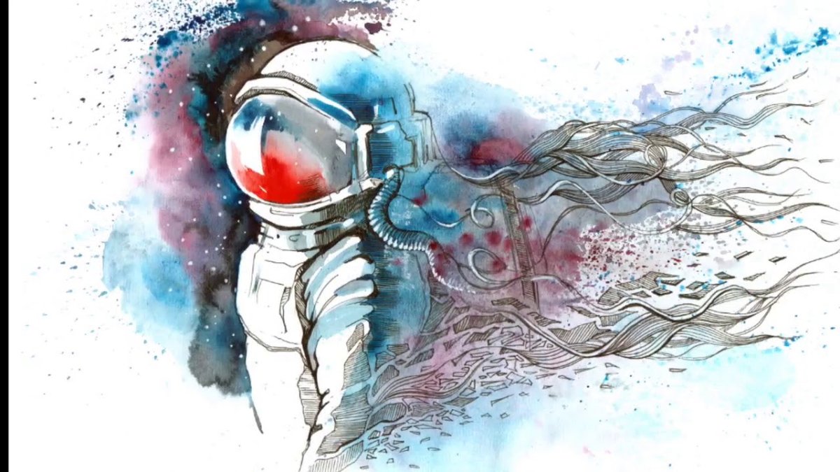 Космонавт с разбитым шлемом арт