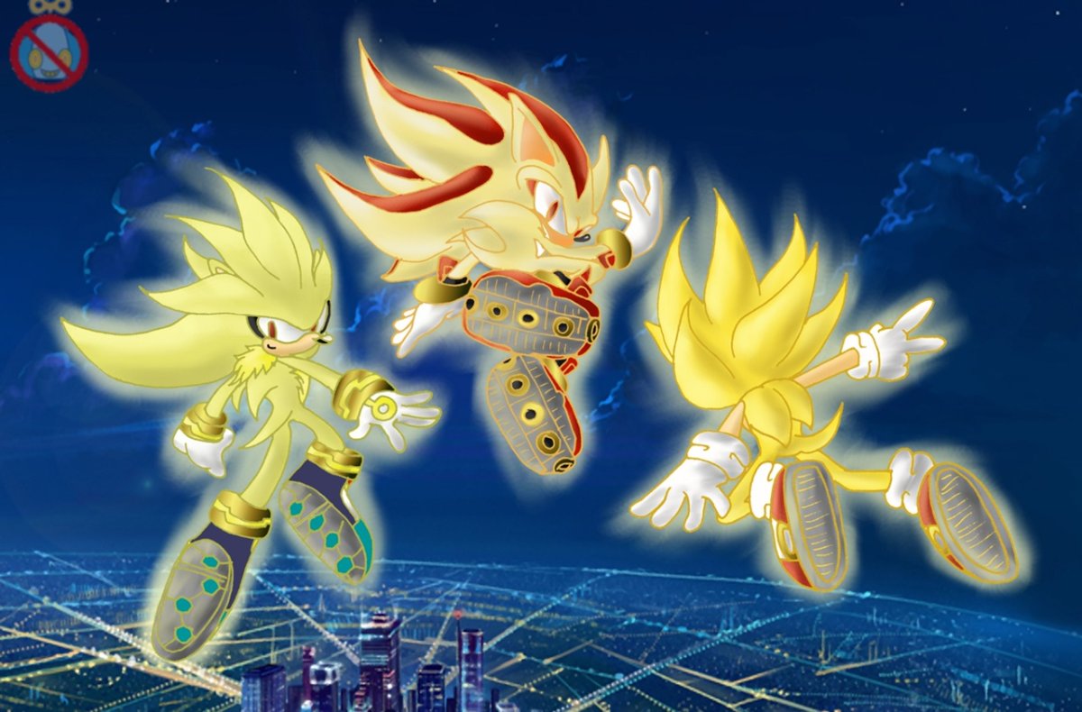 Супер Соник супер Шедоу и супер Сильвер