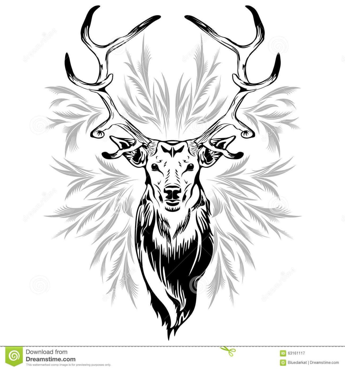 Эскиз мощного оленя