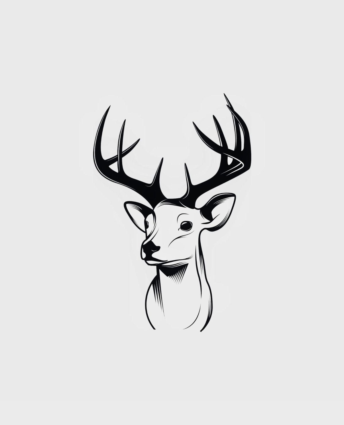 Олень эскиз контур