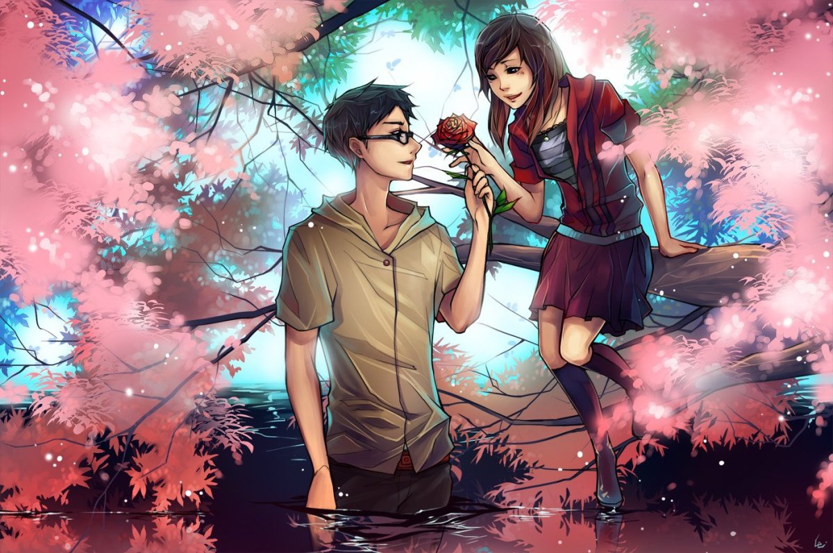 Парень и девушка арт