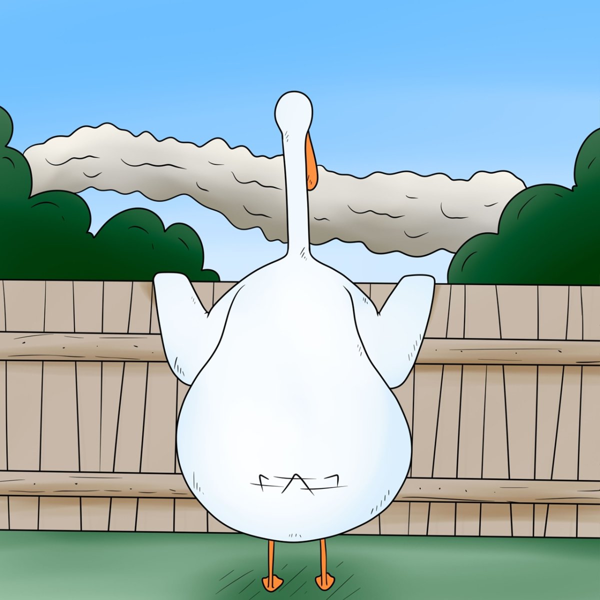 Гусь для срисовки карандашом